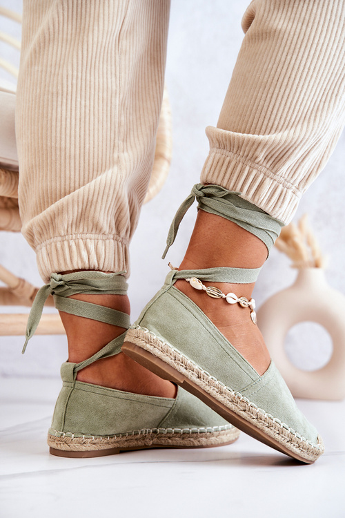 Viazaný semiš Espadrilles Green Ismanne