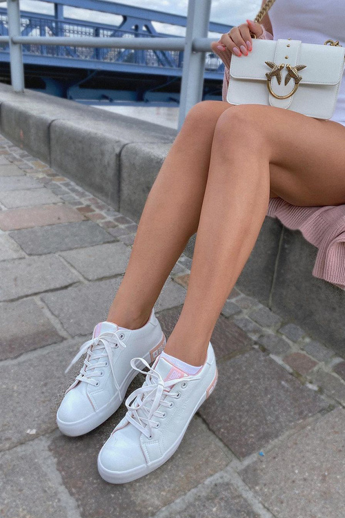 Dámské Kožené Tenisky BIG STAR II274033 Bílé-Růžové