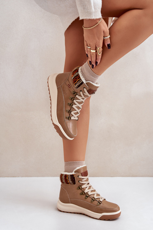 Dámske Kožené Zateplené Čižmy Lee Cooper Béžové LCJ-24-01-2985