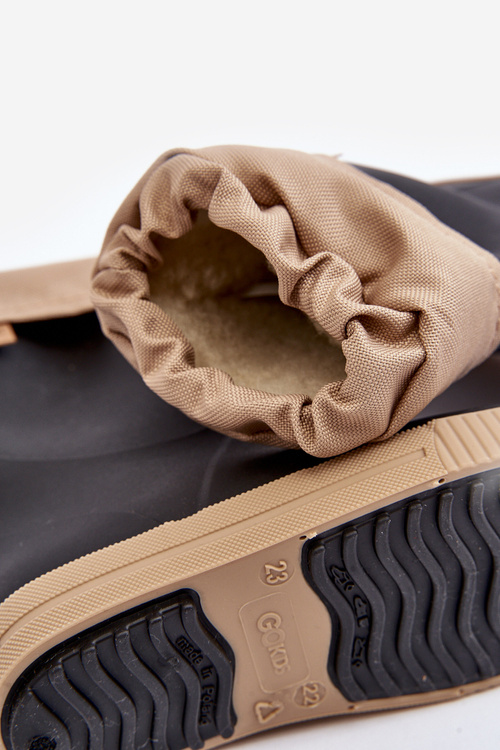 Dětské Holínky S Podšívkou Snow Wave Gokids 981 Černo-Beige