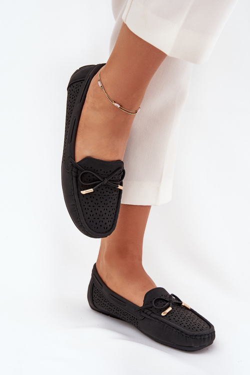 Dámské Mokasíny S Vzorováním A Šněrováním Černé Mirisa