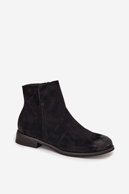 Dámské kotníkové boty na nízkém podpatku Vinceza 39961 Černé