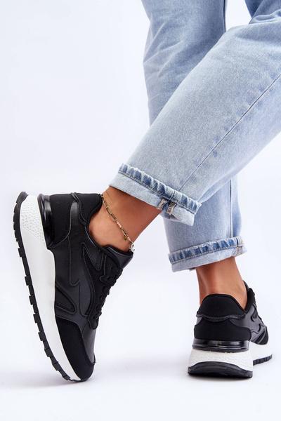 Dámske športové topánky na čiernej a bielej platforme Henley