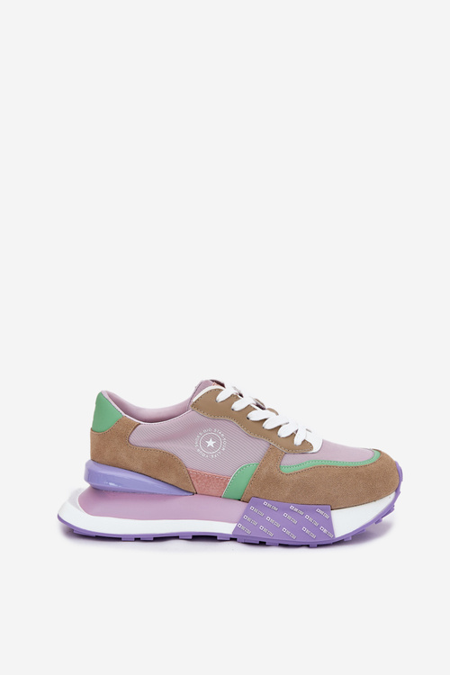 Semišové Dámske Tenisky Na Platforme Big Star RR274815 HI-POLY SYSTEM Rúžové