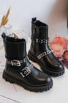 Dívčí Šněrovací Botky Černé  Adeneia