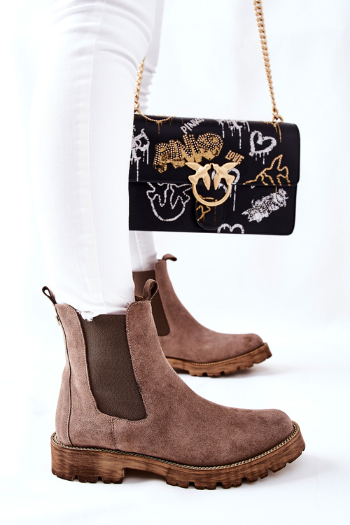 Kožené topánky Jodhpur topánky Nicole Brown Brace