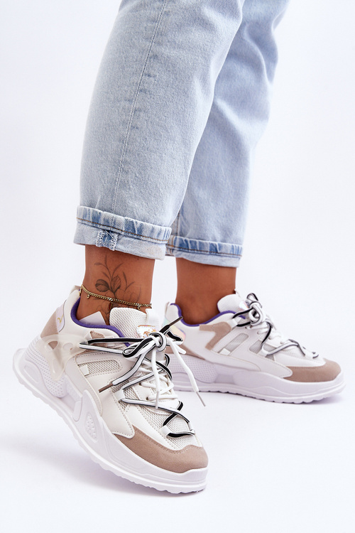 Kožené sportovní boty na platformě Bílé Sifel