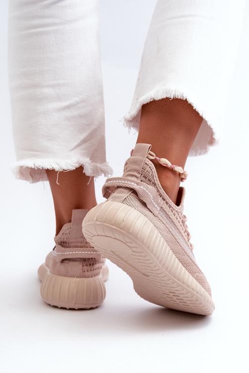 Dámské růžové sportovní textilní slip on tenisky Nelmarie