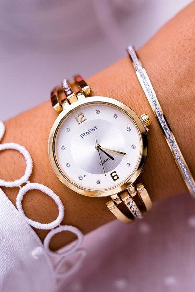 Dámske hodinky Ernest Zirconia Golden Alendi