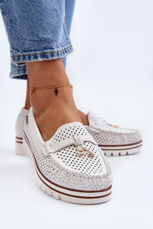 Dámské bílé prodyšné mokasíny Twista
