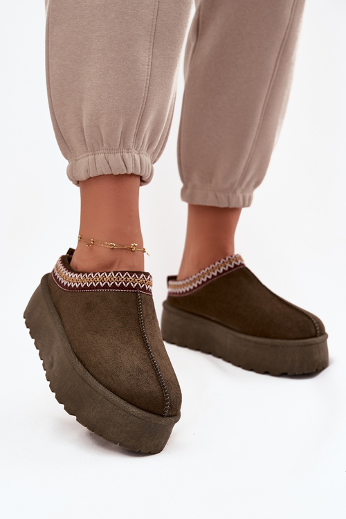 Dámske snehule s ozdobnou výšivkou tmavozelené Jenira