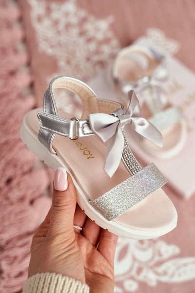 Detské suchý sandál pre dievča striebornú Bella