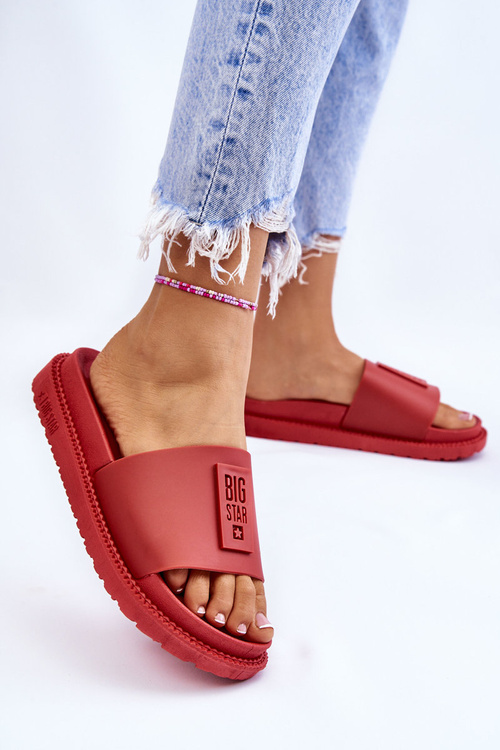 Dámska veľká hviezda LL274430 Červené papuče