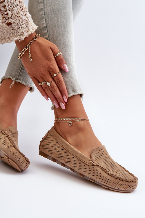 Dámské semišové mokasíny tmavě béžové Ranica