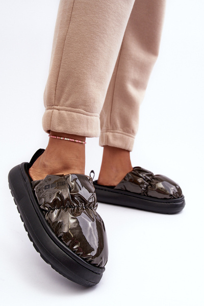 Čierna veľká hviezda MM274130 Shiny Dámske papuče