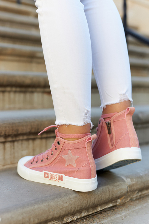 Klasické vysoké tenisky veľká hviezda jj274382 ružová
