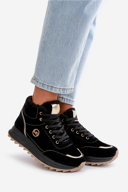 Boty Sportovní Dámské Zateplené Na Platformě Černé Ariatte