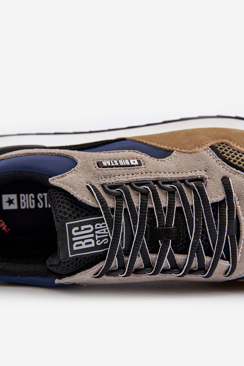 Pánske tenisky Big Star NN174320 s pamäťovou penou Beige-modré
