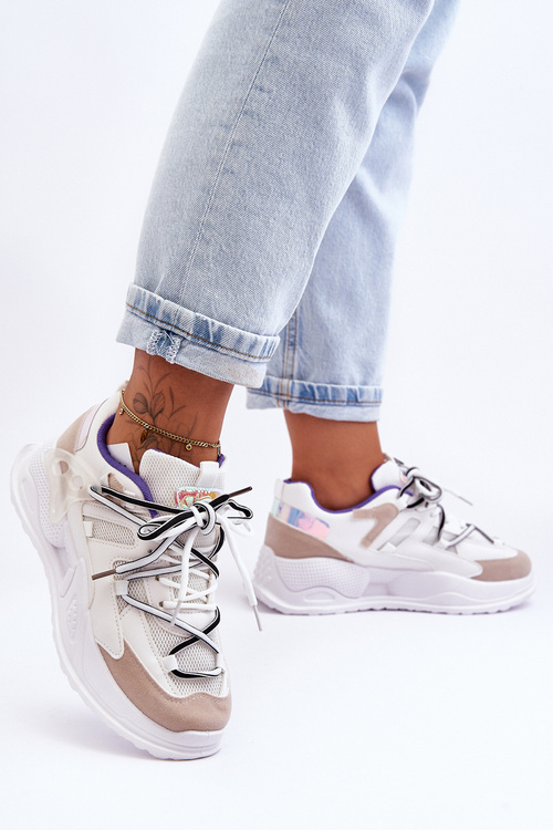 Kožené sportovní boty na platformě Bílé Sifel