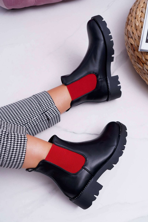 Dámske červené čierne čierne topánky