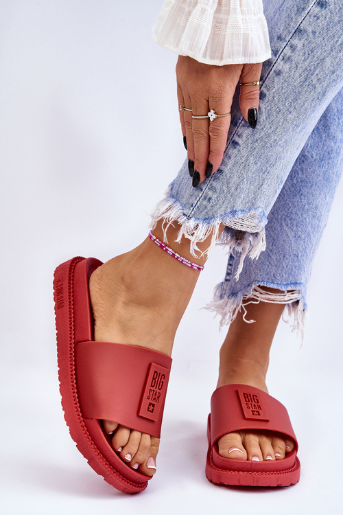 Dámska veľká hviezda LL274430 Červené papuče