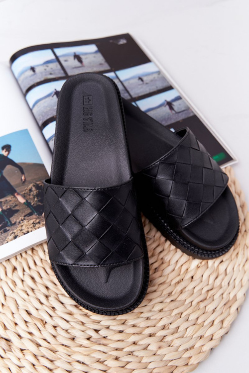 Dámske papuče na platforme veľká hviezda HH274684 čierna