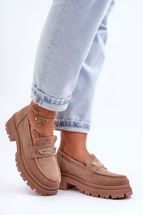 Dámsky semišový sklz -up Moccasins Dark -čistá láska