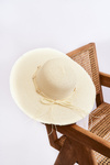 Dámský módní klobouk s ozdobnou mašlí světle béžová