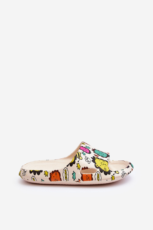 Dětské lehké pěnové pantofle Lion Motiv Béžove Esther