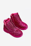 Detské trblietavé izolované topánky Trappers fuchsia morská panna