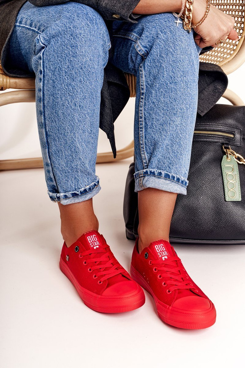 Dámska klasická nízka veľká hviezda AA274007 Červené tenisky