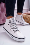 Dámske tenisky s veľkými hviezdami High Biely izolovaný EE274411