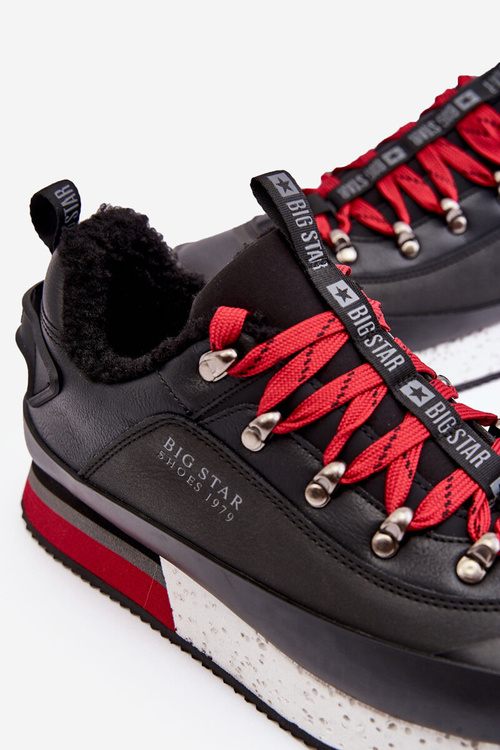 Mužské sportovní boty s podšívkou černé Big Star MM174111