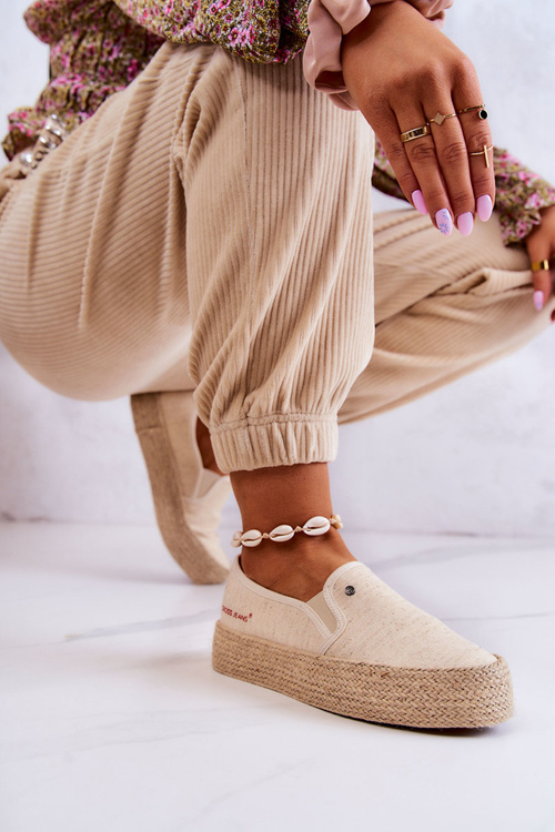 Dámské espadrilky na platformě Cross Jeans JJ2R4014C béžová