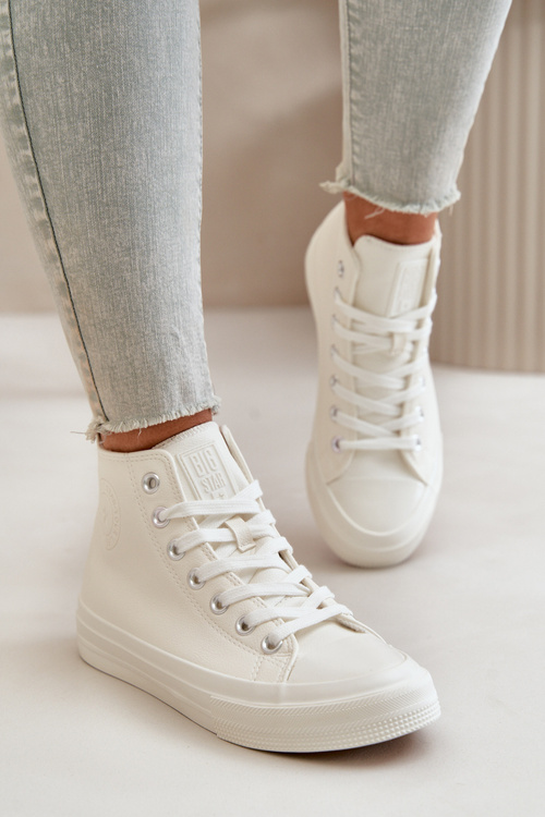 Dámske Zateplené Tenisky Z Eko Kože Biele Big Star OO274932