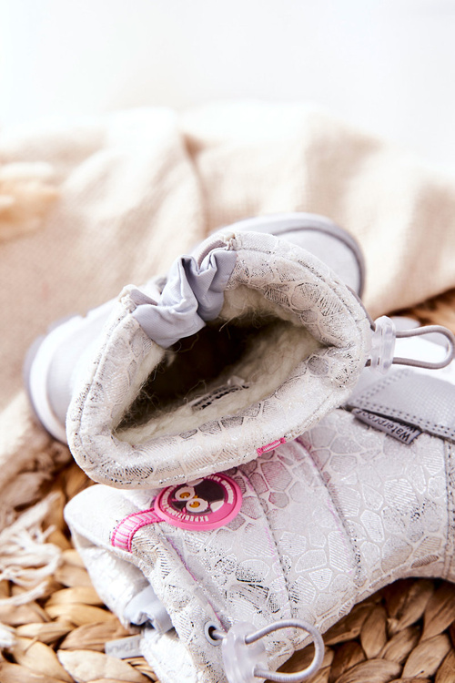 Dětské zateplené sněhule se zipem Stříbrná a bílá Laoth