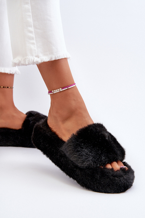 Dámské kožené pantofle černé Stepia