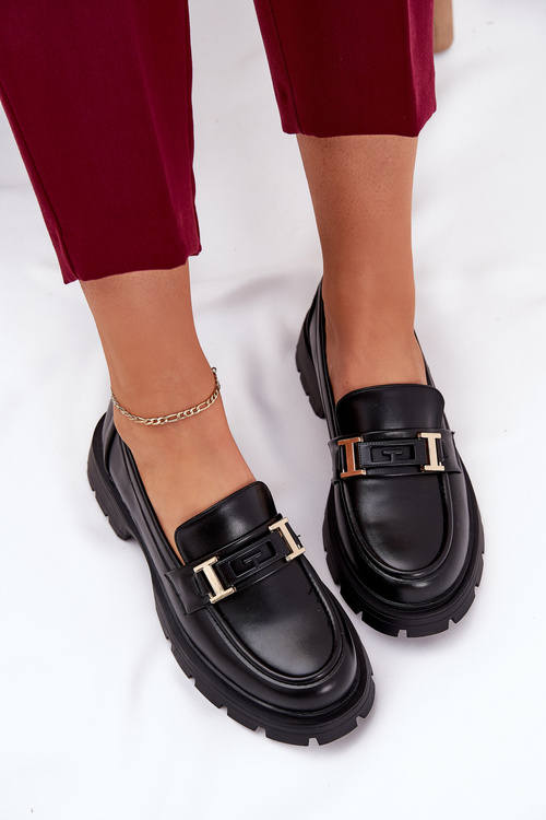 Dámské Mokasíny Z Eko Kůže Černé Lomnela