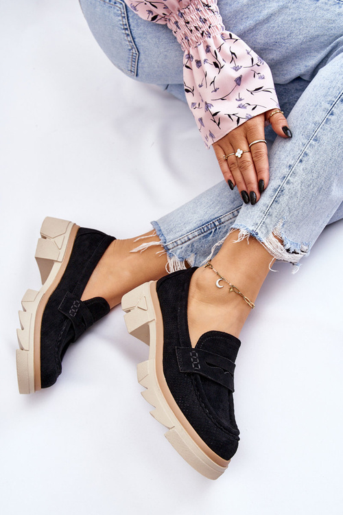 Dámské mokasíny s plochým podpatkem Černá Fletcher