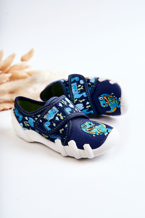 Befado Papci topánky pre suchý zips dinosaurus 273x341 Navy modrá