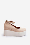 Dámské espadrilky na klínové podrážce světle béžové Malla