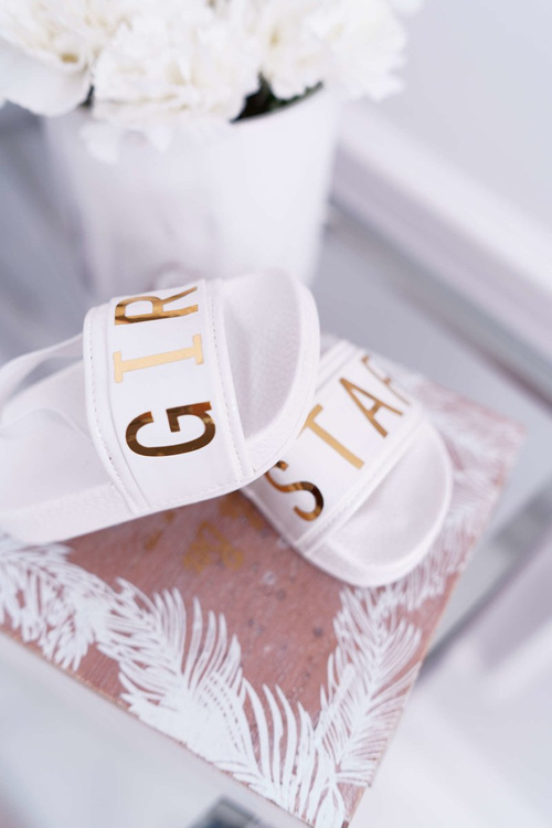 Detské dievčatá Golden Plippers Girl Star White Bambi