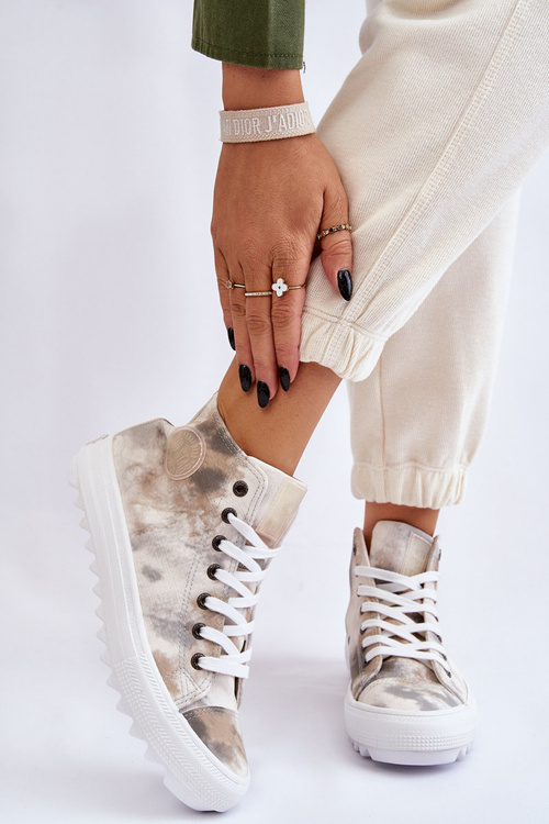 Dámské tenisky High Big Star LL274047 Bílá a zelená