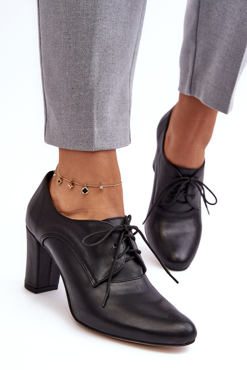 Čierna kožená topánky Mavitte