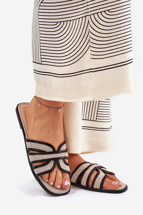 Ploché Dámske Šľapky S Mašľou Béžové Tobin