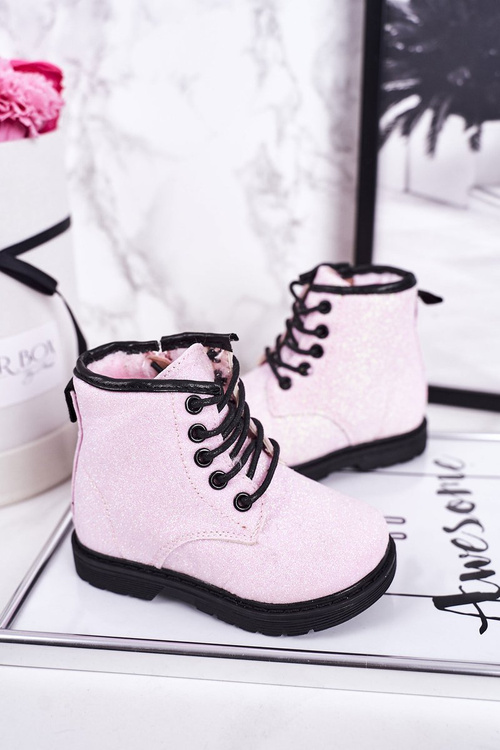 Detské trblietavé izolované topánky Pink Ariel