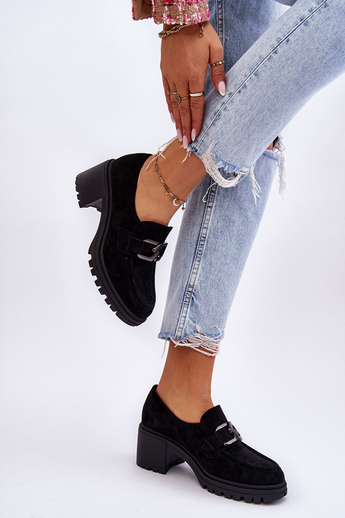 Semišové robustní mokasíny černé Finley