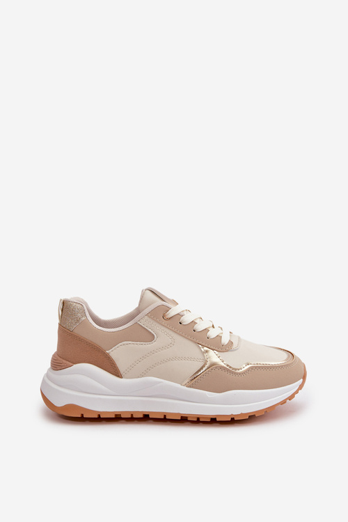 Dámske tenisky na platforme z eko kože béžové Issatta