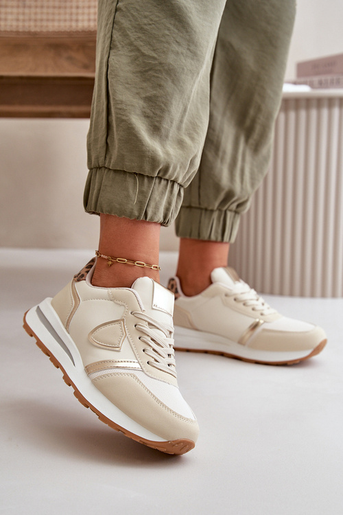 Dámske Tenisky Z Eko Kože Béžové Velaniela