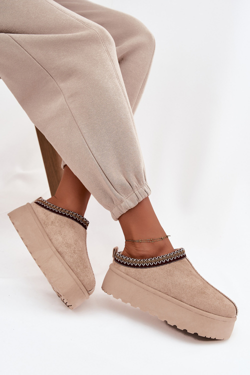 Dámské sněhule s ozdobným vyšitím Béžové Jenira